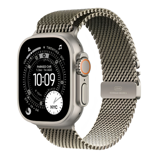 Apple Watch Ultra 3 — Titânio · Pulseira Milanese